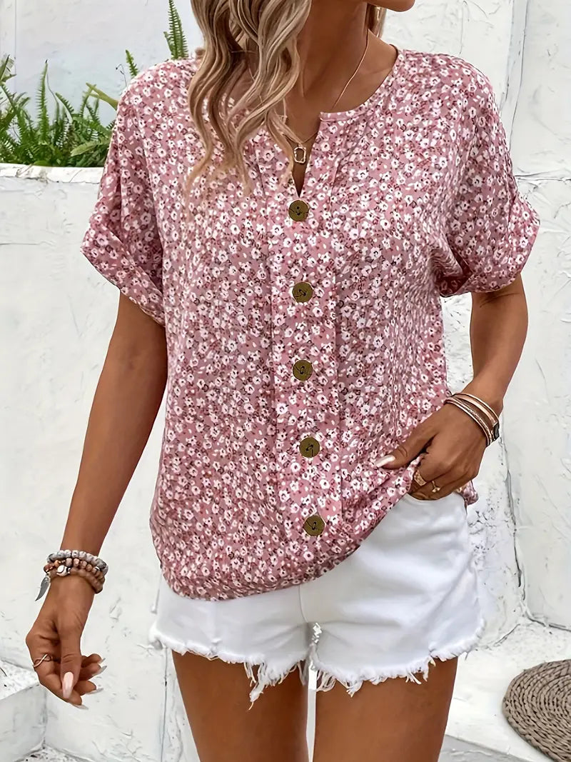 Matilda - Floral Button-Up Top – Lightweight & Breathable